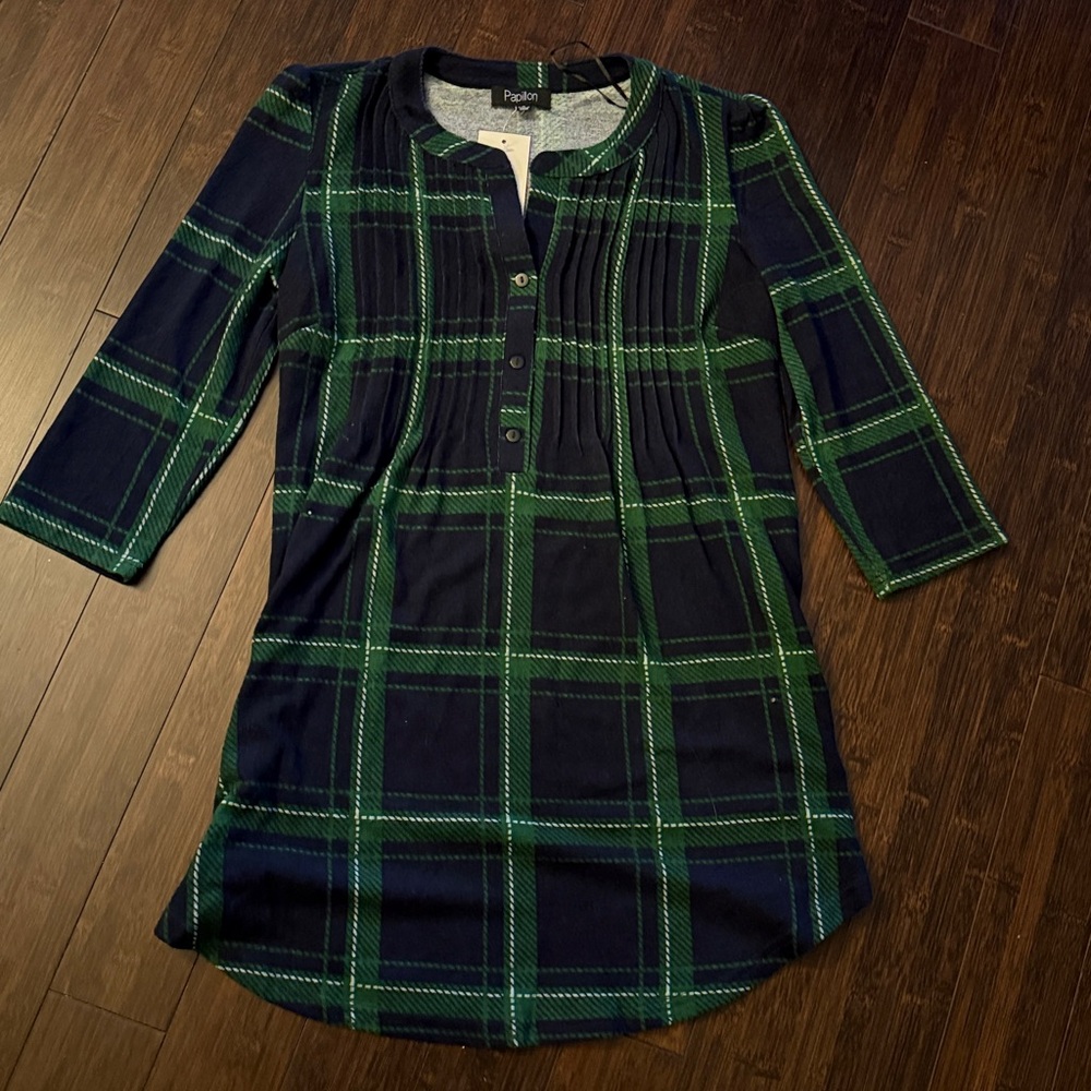 Plaid Green and Blue Dress